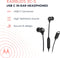 Motorola Earbuds 3C-S In-Ear Oordopjes met Microfoon, Comfortabele Pasvorm, Handsfree Bellen, High-Definition Geluid, Veilig Pasvormontwerp, USB-C Stekker