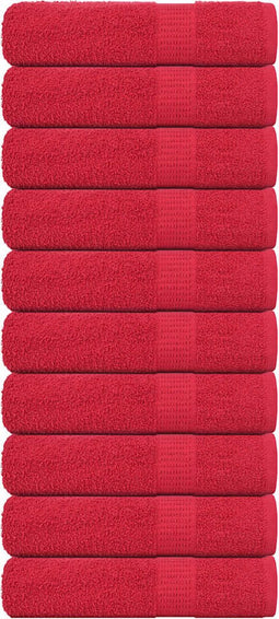 vidaXL - Douchehanddoeken - 10 - st - 70x140 - cm - 360 - g/m² - 100% - katoen - rood