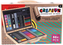 Creafun kleurkoffer kist 86-delig hout.