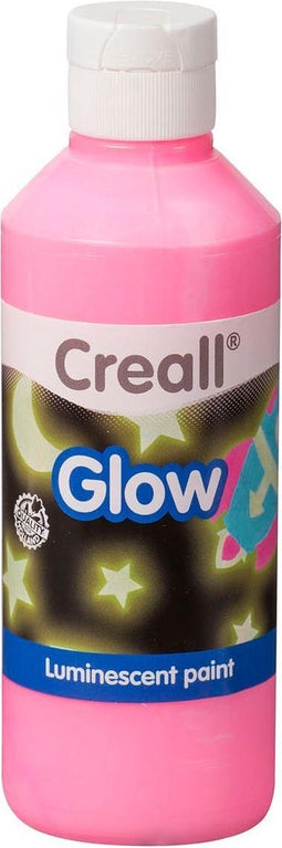 Creall glow lichtgevende verf 250ml roze