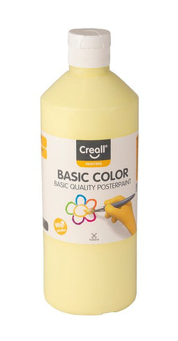 Creall - Plakkaatverf basic 92 pastelgeel 500ml | 1 fles | 6 stuks