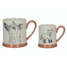 Creatieve topjes Mokken - Vos - 2 Stuks - 310 ml - Porselein -