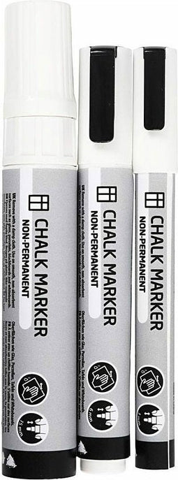 Creativ Company Chalk Markers Set 3 stuks Wit