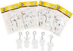 Creativ Company Figuren van Textiel met Sleutelhanger, 25st.
