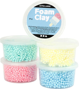 Creativ Company Foam Clay Extra Large, Diverse Kleuren, 25 gr, 5 Doosje