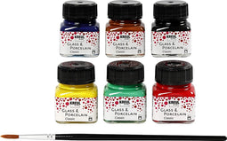 Creativ Company Glas- En Porseleinverf, Diverse Kleuren, 20 ml, 6 Flesjes