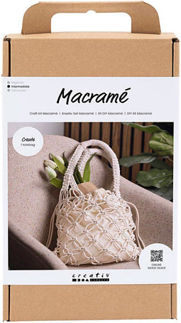 Creativ Company Hobbyset Macramé Tas Wit