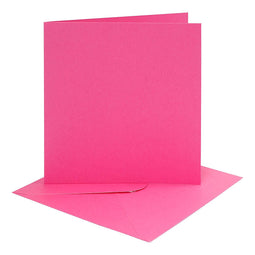 Creativ Company Kaarten en enveloppen donker roze, 4st.