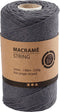 Creativ Company Macramé Koord, L: 198 m, 2 mm, Grijs, 330 gr, 1 Rol