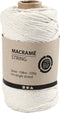Creativ Company Macramé Koord, L: 198 m, 2 mm, Off-white, 330 gr, 1 Rol