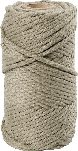 Creativ Company Macramé Koord, L: 55 m, 4 mm, Mosgroen, 330 gr, 1 Rol