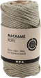Creativ Company Macramé Koord, L: 55 m, 4 mm, Mosgroen, 330 gr, 1 Rol