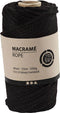 Creativ Company Macramé Koord, L: 55 m, 4 mm, Zwart, 330 gr, 1 Rol