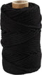 Creativ Company Macramé Koord, L: 55 m, 4 mm, Zwart, 330 gr, 1 Rol