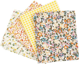 Creativ Company Patchwork Stof, 45x55 cm, 100 gr, Geel, 4 Stuk, 1 Bol