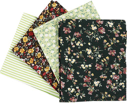 Creativ Company Patchwork Stof, 45x55 cm, 100 gr, Groen, 4 Stuk, 1 Bol