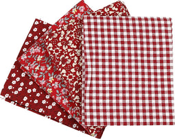 Creativ Company Patchwork Stof, 45x55 cm, 100 gr, Rood, 4 Stuk, 1 Bol