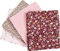 Creativ Company Patchwork Stof, 45x55 cm, 100 gr, Roze, 4 Stuk, 1 Bol