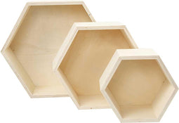 Creativ Company Showdozen, H: 14,8+19+24,2 cm, Diepte 10 cm, Triplex, 3 Stuk, 1 Set