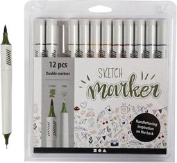 Creativ Company Sketch Markers Dubbel Set 12 stuks Natuur