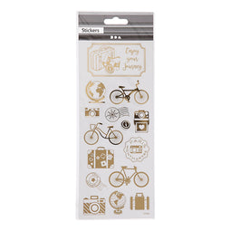 Creativ Company Stickers goud om de wereld, 1 vel