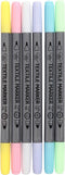 Creativ Company Textielstiften, lijn 2,3+3,6 mm, pastelkleuren, 6st/ 1 pak