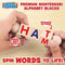 Creative Kids - Houten leesblokken - Set van 5 draaiende alfabetblokken - Easy-Grip handvatten - Kleuterschool & Voorschoolse leeractiviteiten - Letter werk - Houten Montessori speelgoed geschenken voor kinderen & peuters