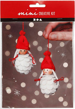 Creative mini kit Hangende Kerst Meisjes - hoogte 8 cm