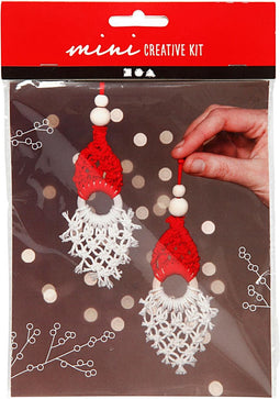 Creative mini kit, Kerst Elf Macramé - hoogte 14 cm