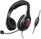 Creative SB Blaze - Gaming Headset voor PC met 40 mm FullSpectrum Neodymium-drivers, 2 x 3,5 mm jack aansluitingen: hoofdtelefoon + microfoon, afneembare ruisonderdrukkende microfoon met flexibele microfoonarm en inline afstandsbediening (zwart)