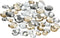Creative Strasstenen Rond 6x9x12mm Goud/zilver 360 Stuks