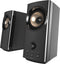 Creative T60 2.0 compacte Hi-Fi-desktopluidsprekers met Clear Dialog en Surround door Sound Blaster, USB-C-audio, microfoon- en headsetpoorten, Bluetooth 5.0, piekvermogen tot 60 W