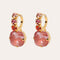 Creolen met roze/rode kristallen: hooped Crystals