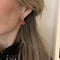 Creolen met roze/rode kristallen: hooped Crystals
