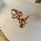 Creolen met roze/rode kristallen: hooped Crystals