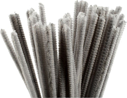 Creotime Chenille Draad 50 Stuks 30 Cm 6 Mm Grijs