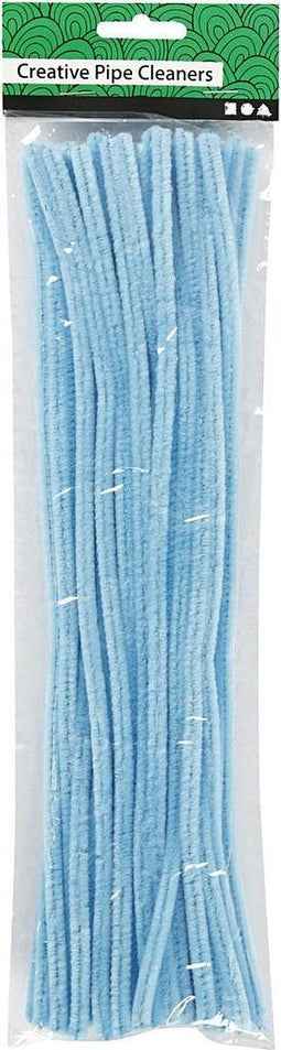 Creotime Chenille Draad 50 Stuks 30 Cm 6 Mm Lichtblauw