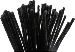 Creotime Chenille Draad 50 Stuks 30 Cm 6 Mm Zwart