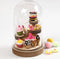 Creotime decoratie stolp - kunststof - houten bruin plateau - D11 x H18 cm