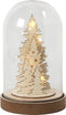 Creotime decoratie stolp - kunststof - houten bruin plateau - D11 x H18 cm