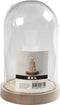 Creotime decoratie stolp - kunststof - houten bruin plateau - D11 x H18 cm