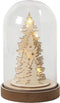 Creotime decoratie stolp - kunststof - houten bruin plateau - D11 x H18 cm