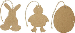 Creotime Decoraties Pasen Papier-maché 10 Cm Bruin 6 Stuks
