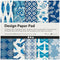Creotime Designpapier Blok Blauw 15,2 Cm 50 Vellen