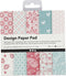 Creotime Designpapier Blok Blauw/roze 15,2 Cm 50 Vellen