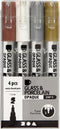 Creotime Glas- en Porseleinstift Dekkend Set Metallic 4 stuks