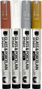 Creotime Glas- en Porseleinstift Dekkend Set Metallic 4 stuks