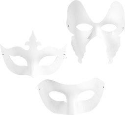 Creotime Harlekijn Maskers Wit 12 Stuks