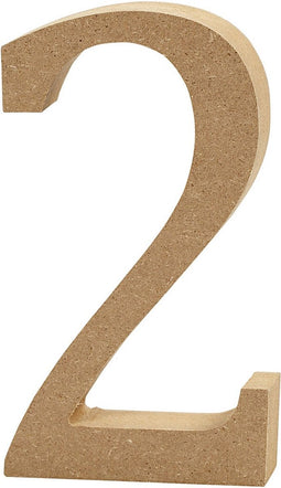 Creotime Houten Cijfer 2 13 Cm