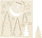 Creotime Houten Figuren Boom/ Sterren Bruin 17 Cm